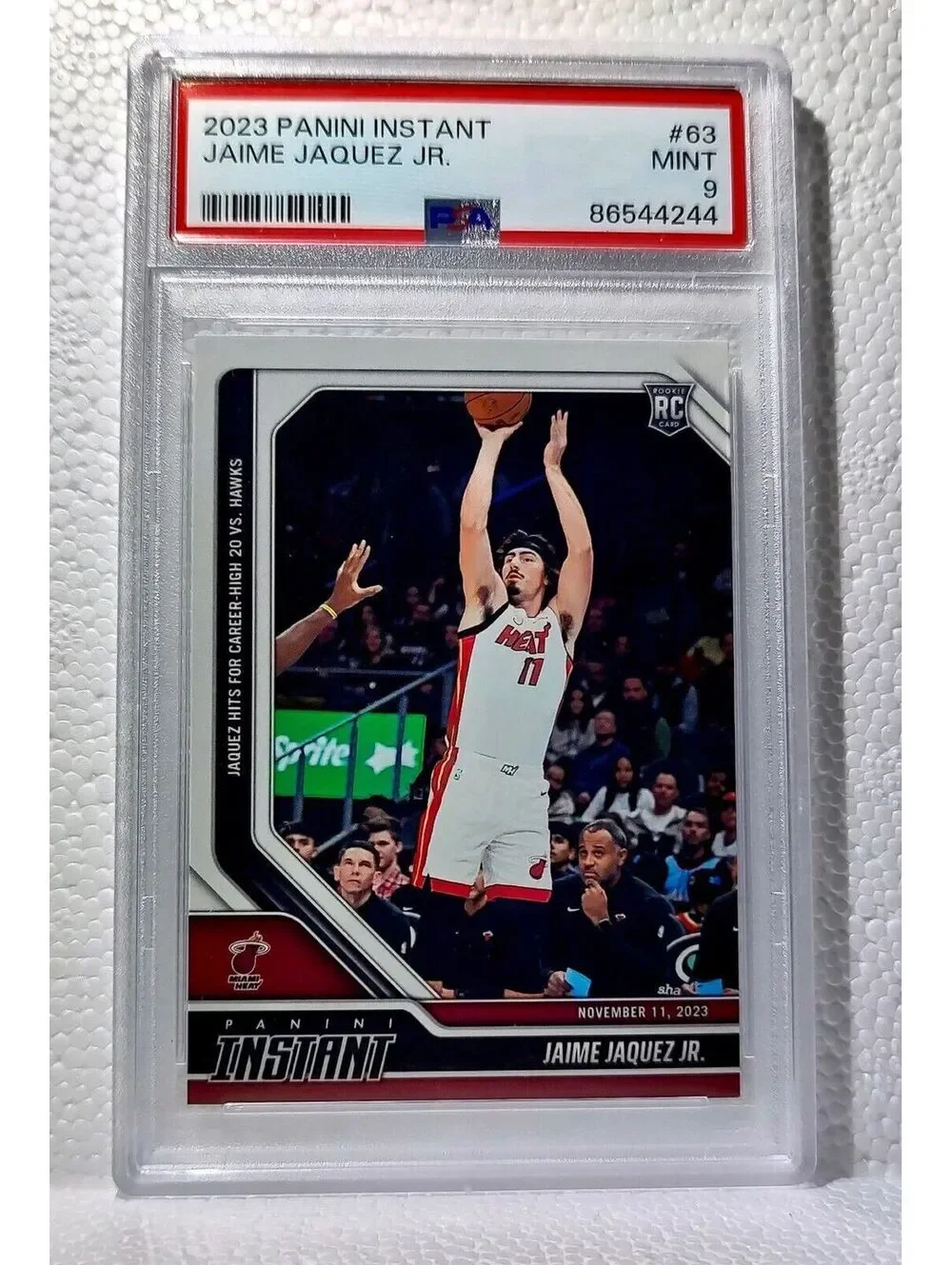 Jaime Jaquez Jr. 2023-24 Panini #63 NBA Rookie Card Heat 1 of 183 PSA 9 Mint